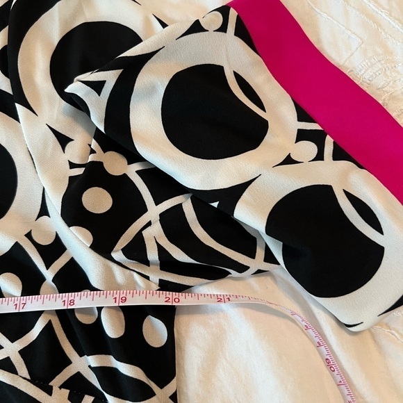 Laura Jeffries dress geometric print black white pink Size 14 - Picture 7 of 8